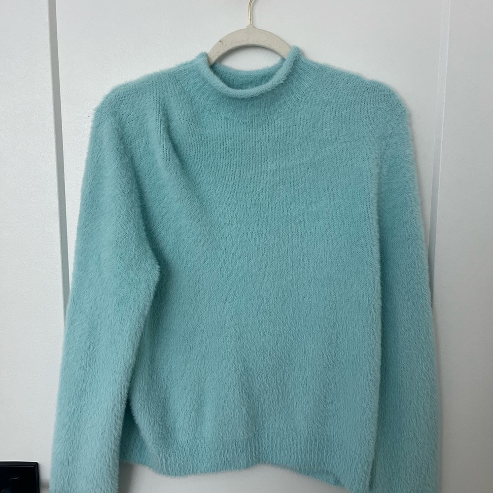 Universal Thread Plush Mock Neck Sweater in Light Aqua